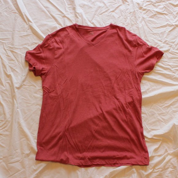 JCrew Plain Orange Vneck XL Tshirt - Picture 1 of 3